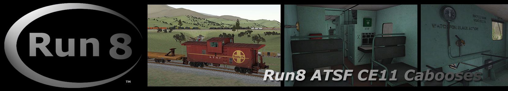 RUN8 ATSF CE11 CABOOSE PACK